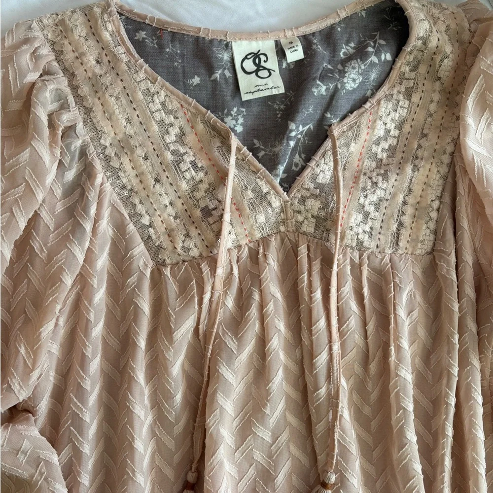 Small Pink One September Anthropologie Anwen Boho Peasant Dress - Picture 13 of 16